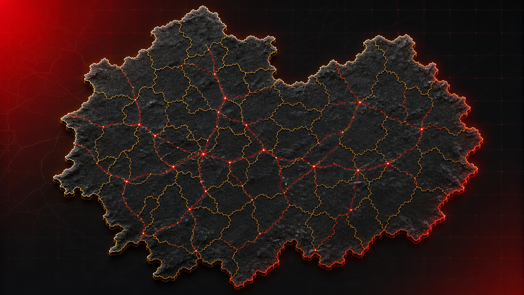 Stylised Midlands delivery coverage map